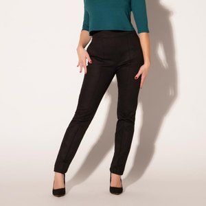 Laura Byrnes High Waisted Trousers in Black Twill